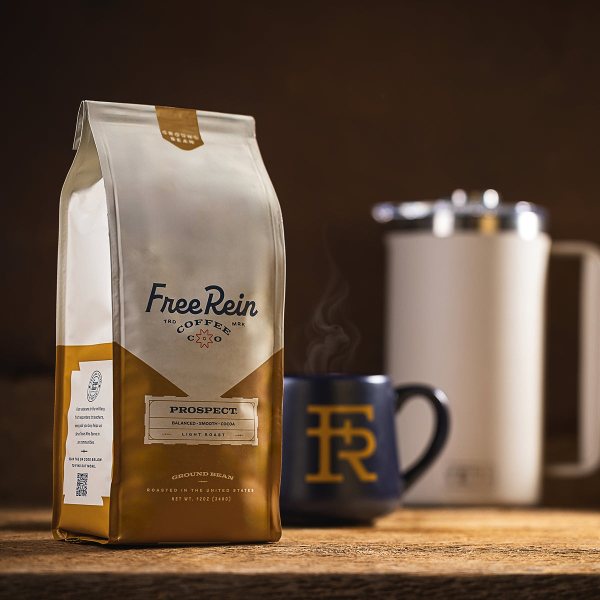 Free Rein Prospect. Light Roast. Easy Drinking Coffee.